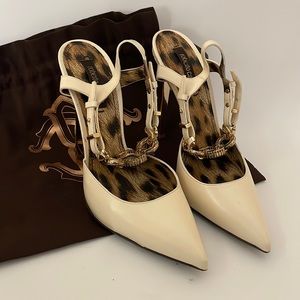 Roberto Cavalli heels with rhinestone embedded ankle strap